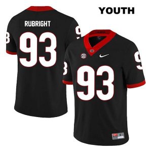 Youth Georgia Bulldogs NCAA #93 Bill Rubright Nike Stitched Black Legend Authentic College Football Jersey ECY7554TY